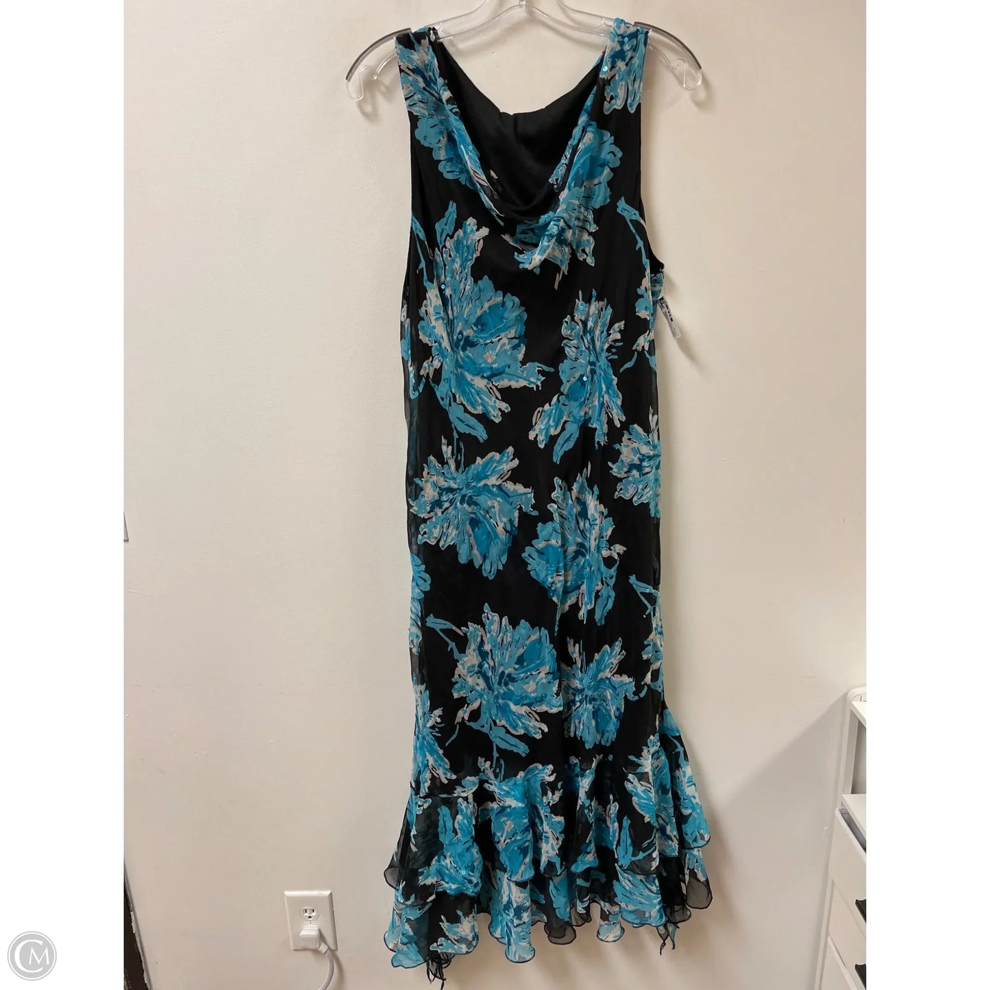 Dress Casual Maxi By Clothes Mentor In Black & Blue, Size: 1x