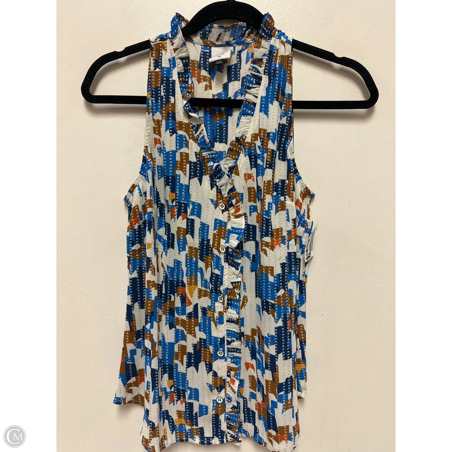 Top Sleeveless By Cabi In Multi-colored, Size: Xs