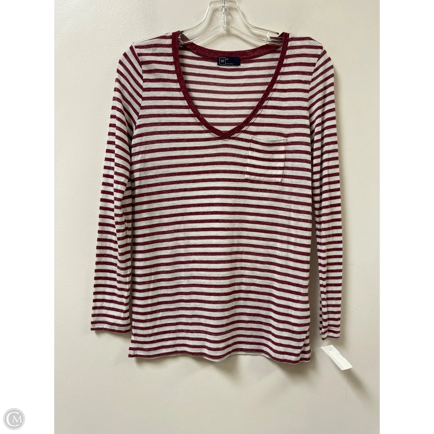 Top Long Sleeve By Gap In Striped Pattern, Size: Xs
