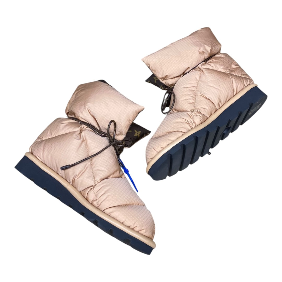 Boots Luxury Designer By Louis Vuitton In Brown, Size:6.5