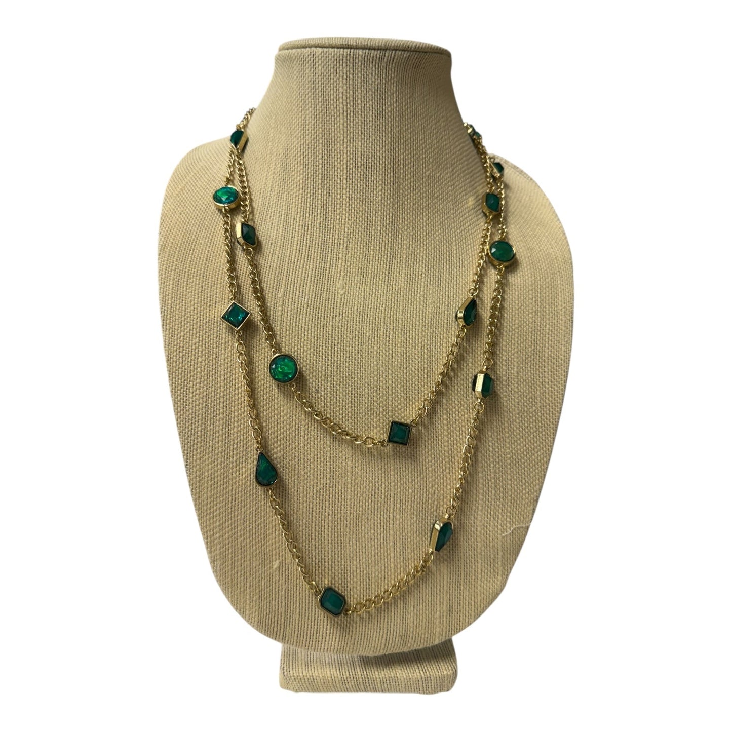Necklace Layered By Charming Charlie In Gold & Green