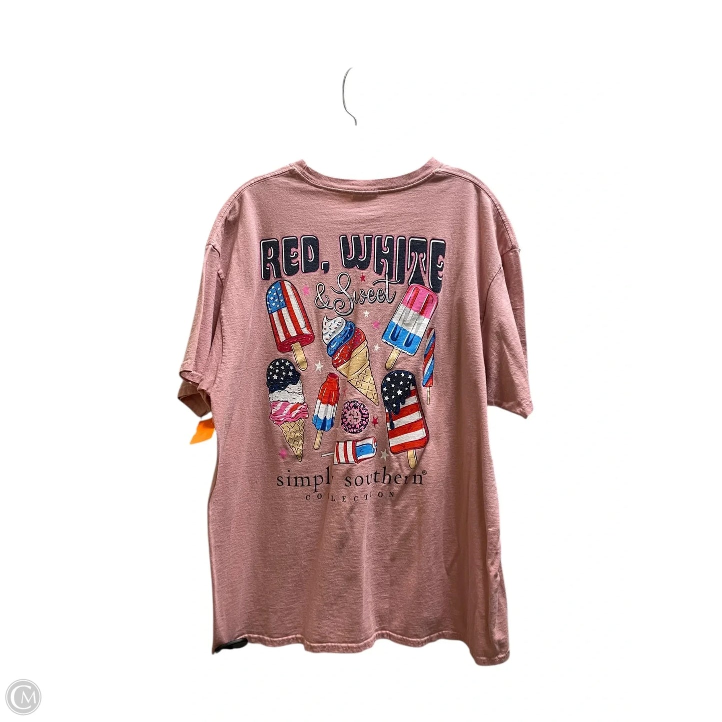 Top Short Sleeve Basic By Simply Southern In Pink, Size: Xl