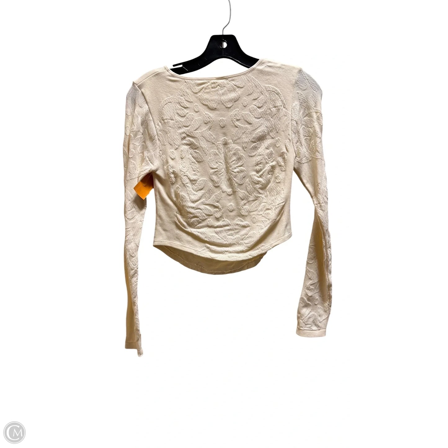 Athletic Top Long Sleeve Collar By As Revival In Cream, Size: L