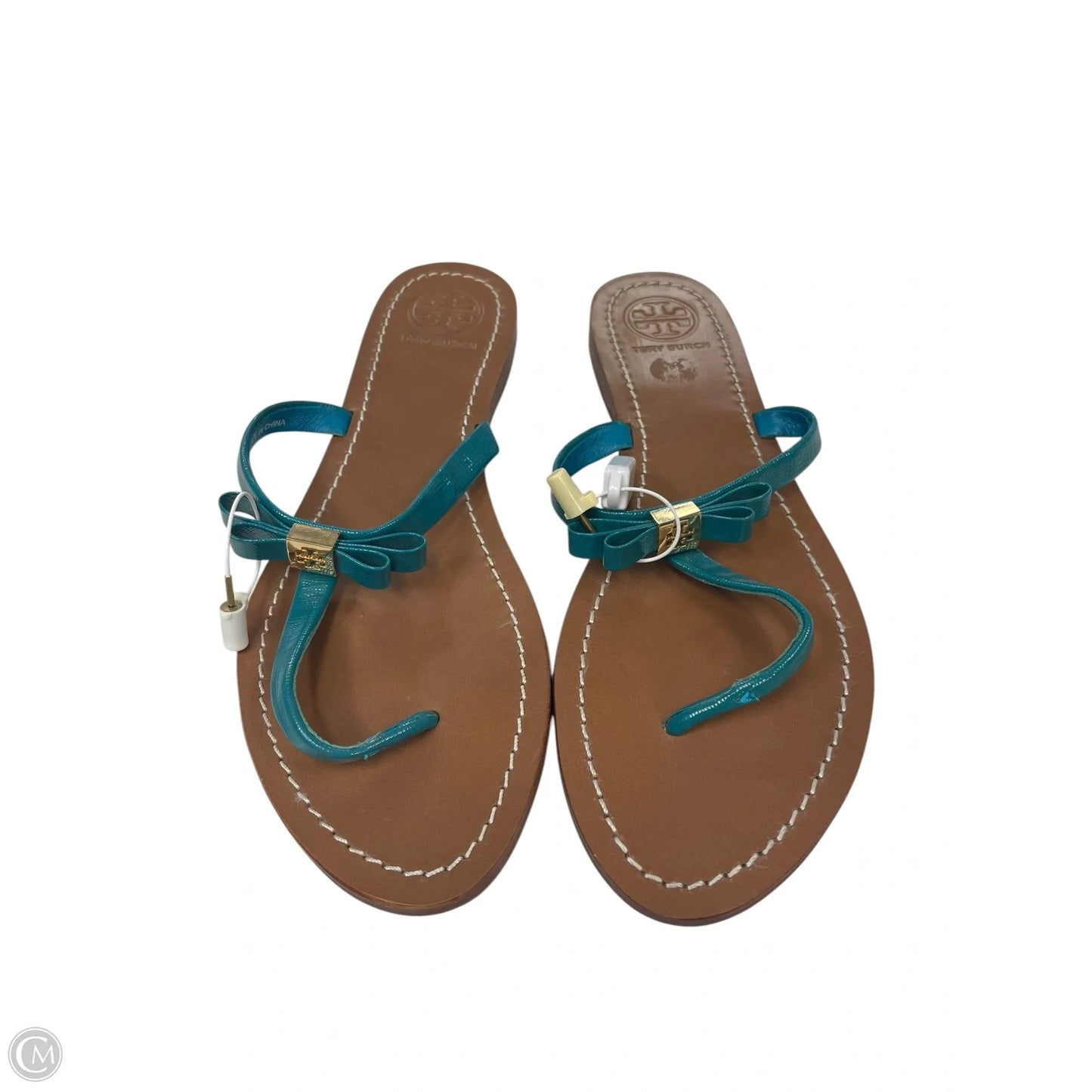 Sandals Designer By Tory Burch In Teal, Size: 10