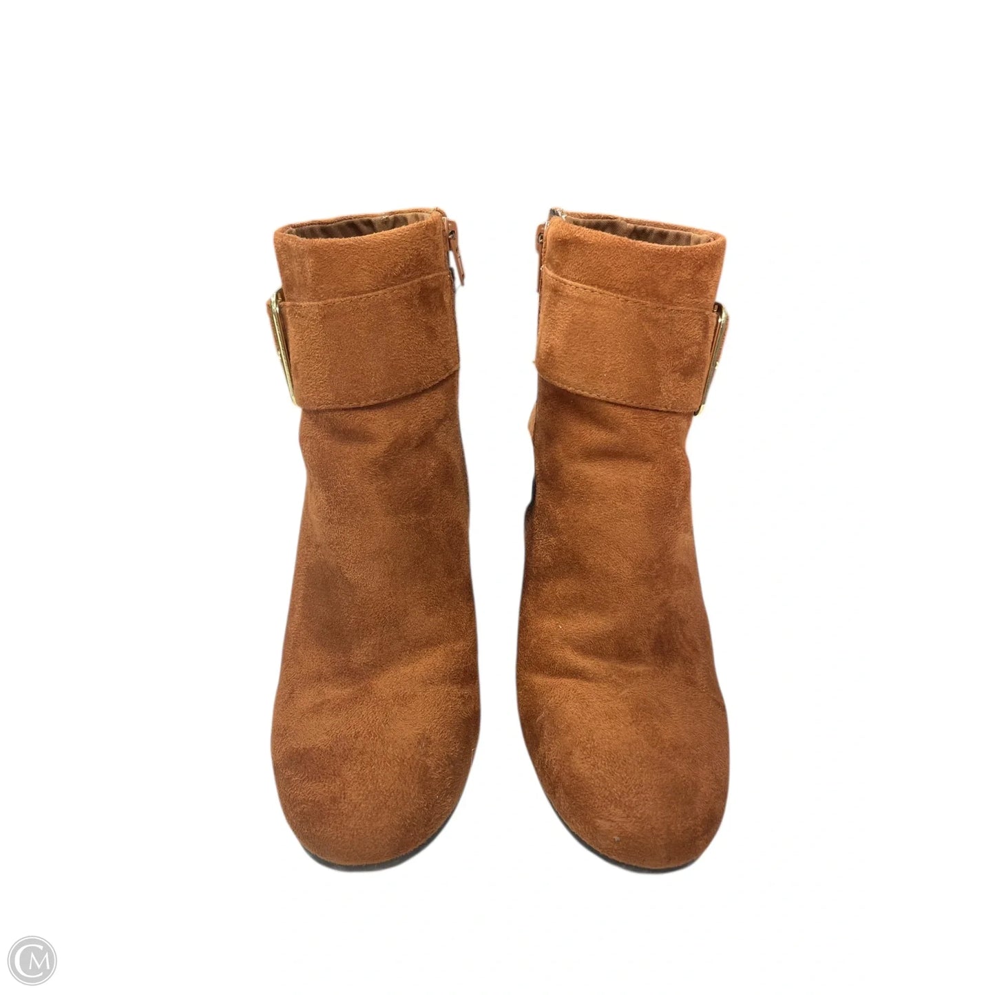 Boots Ankle Heels By Qupid In Brown, Size: 6