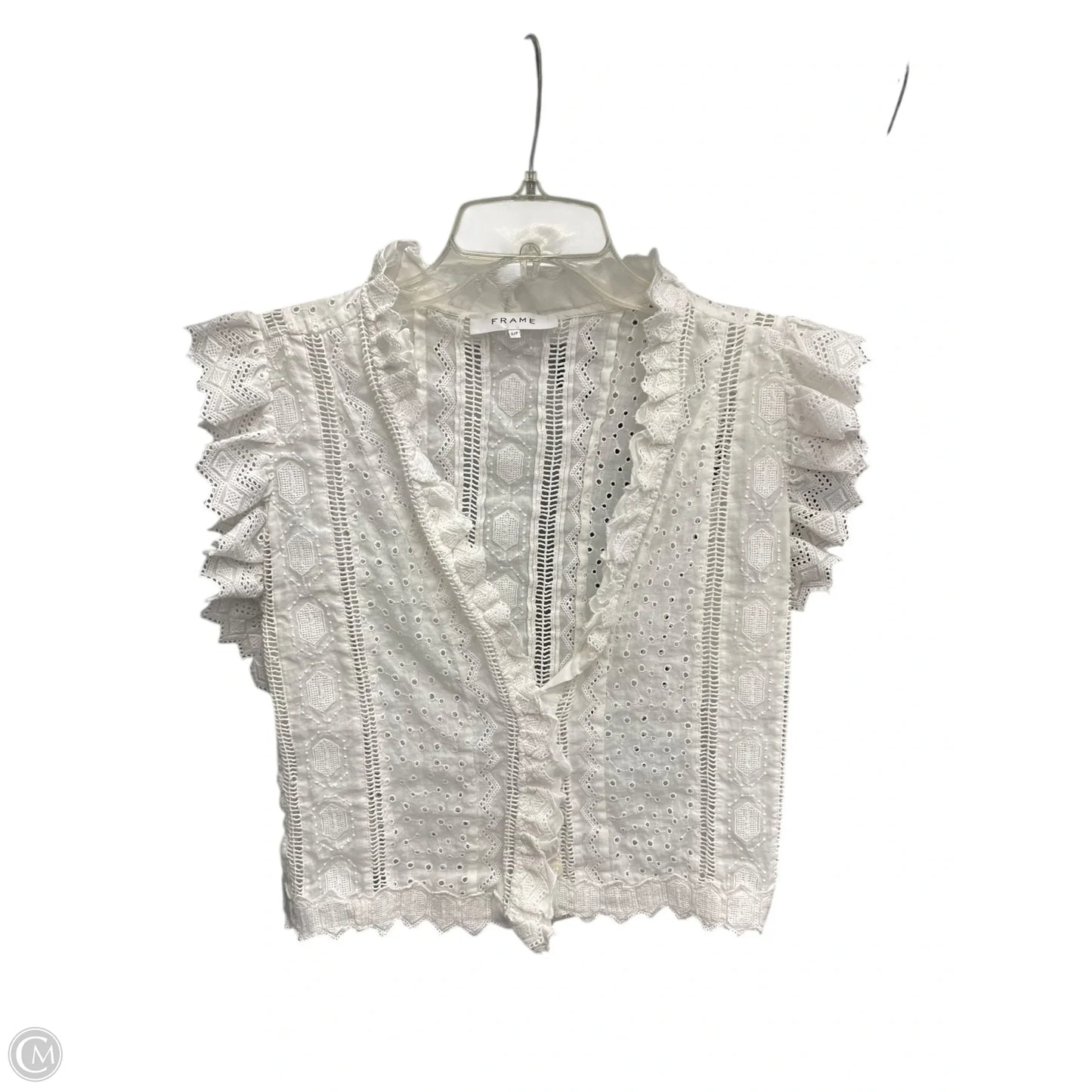 Top Sleeveless By Frame In White, Size: S