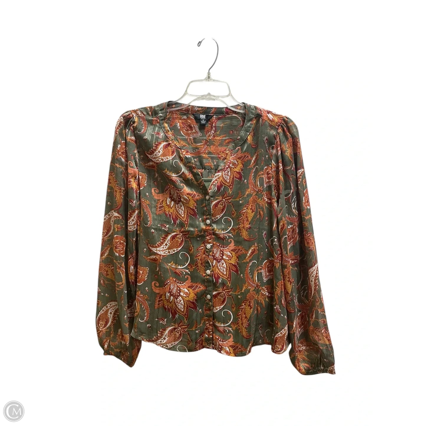 Top Long Sleeve Designer By Frye In Green, Size: M