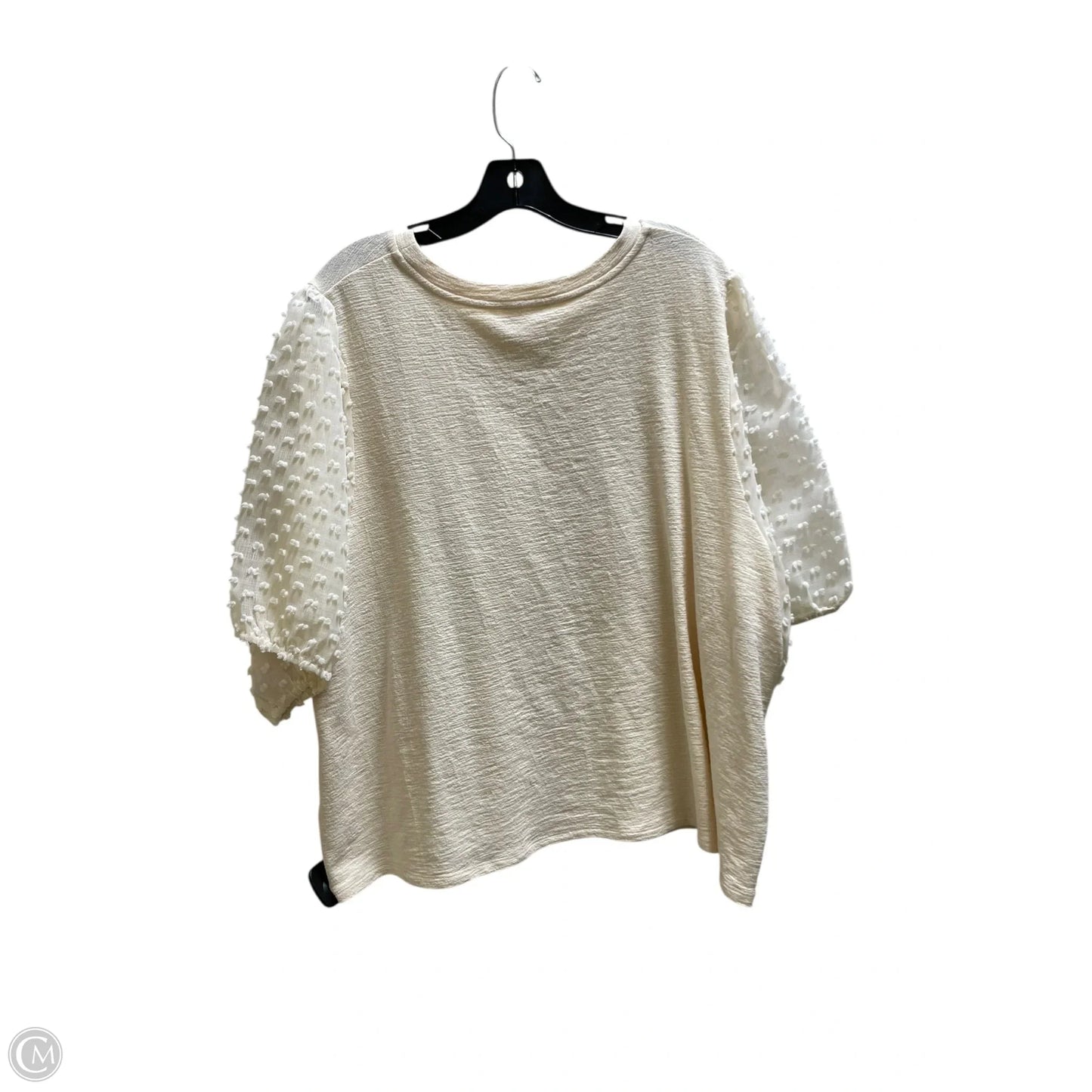 Top Short Sleeve By Anthropologie In Cream, Size: 3x
