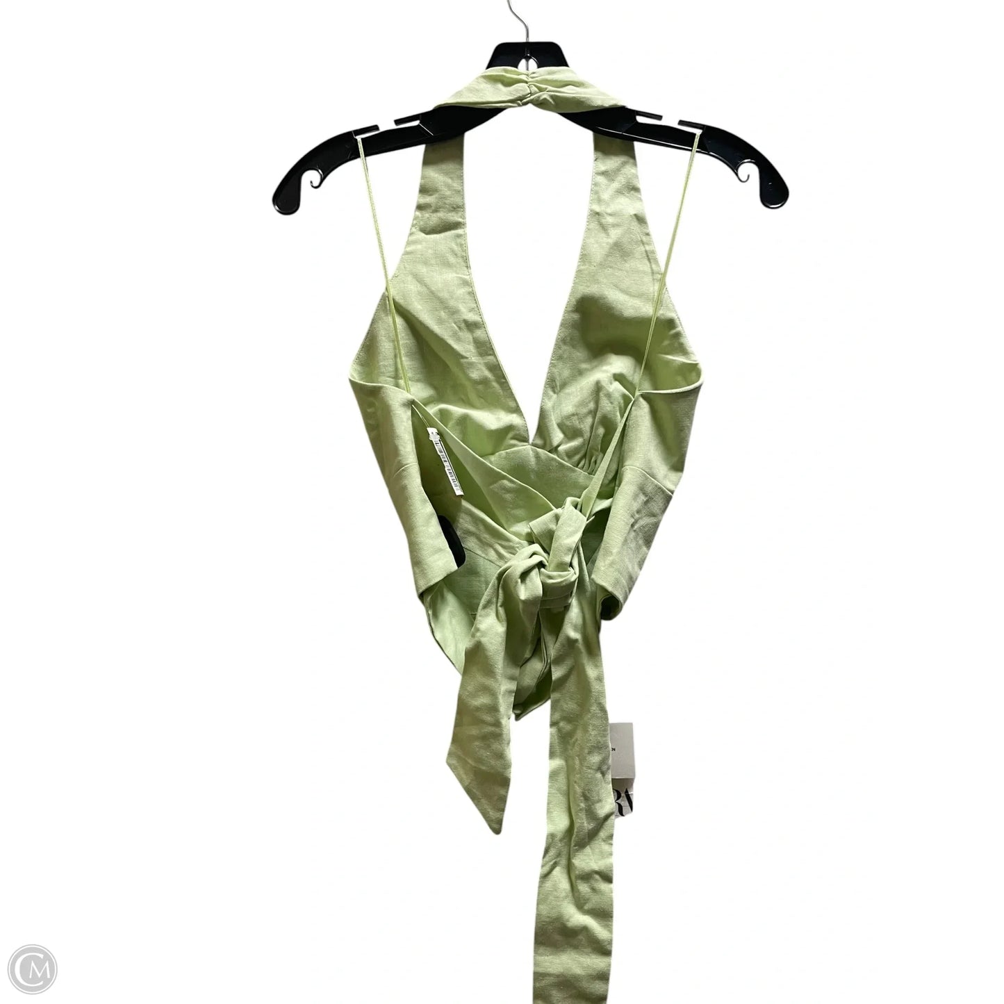 Top Sleeveless By Zara In Green, Size: L