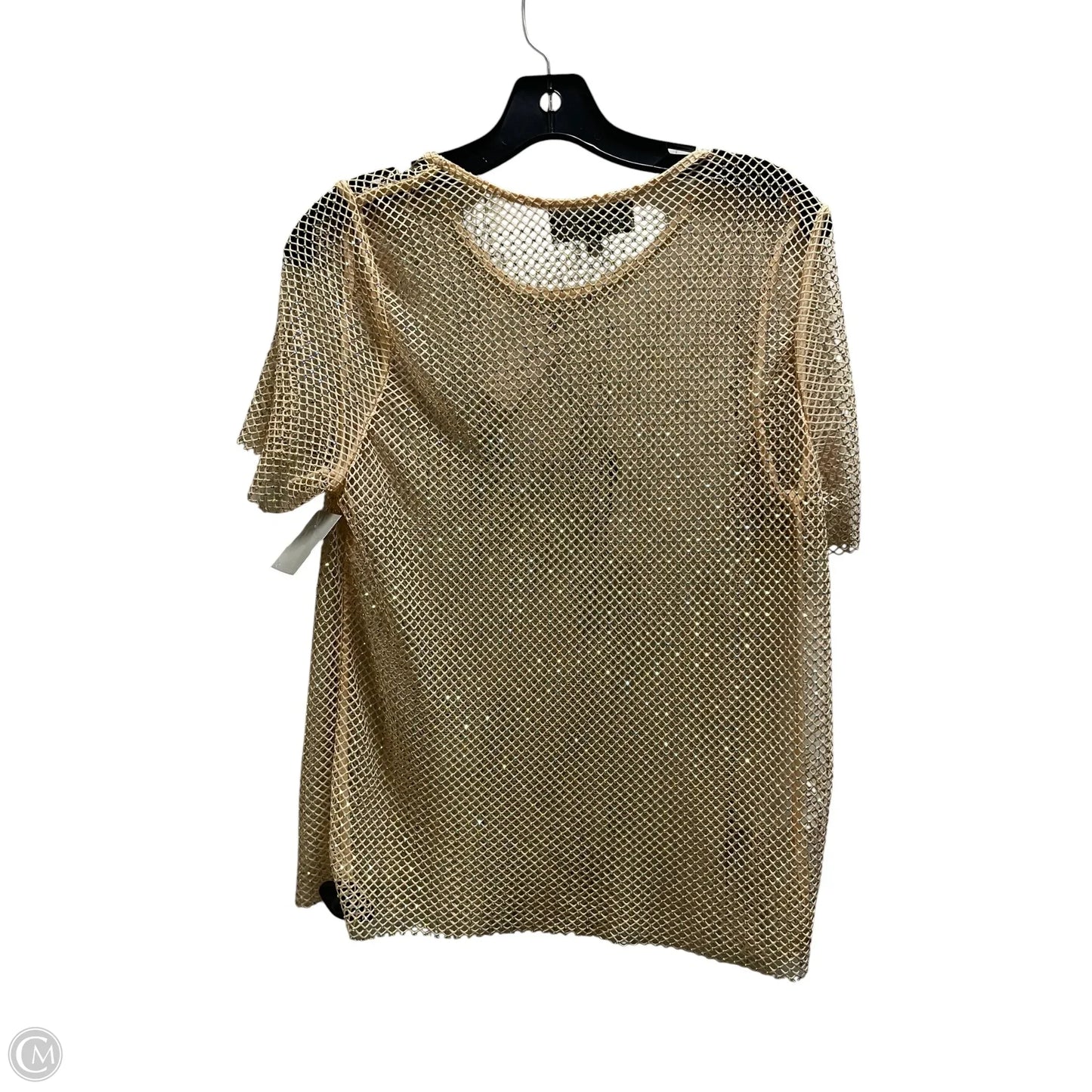 Top Short Sleeve By Anthropologie In Tan, Size: M