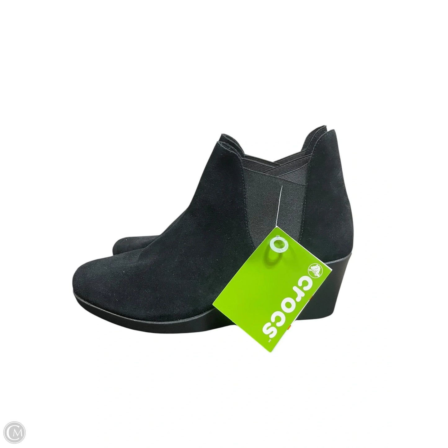 Boots Ankle Flats By Crocs In Black, Size: 10