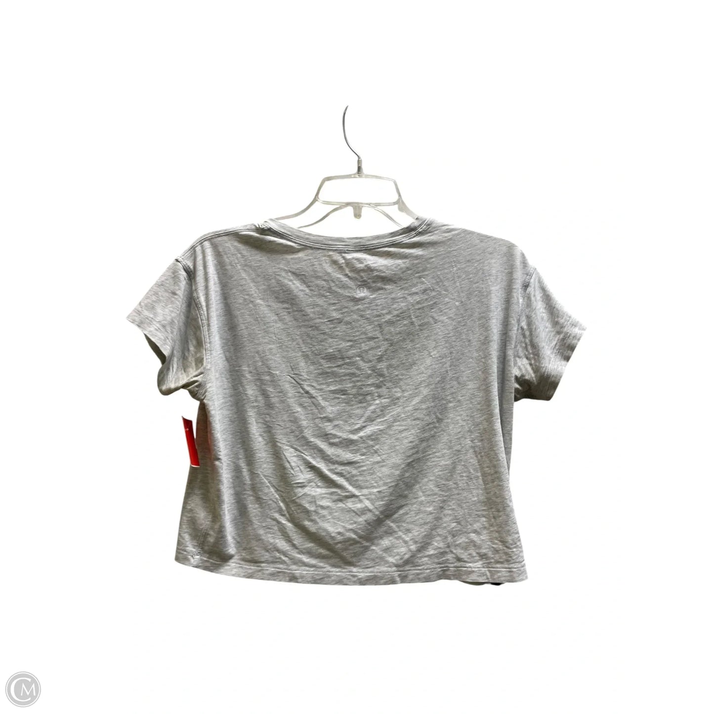 Athletic Top Short Sleeve By Lululemon In Grey, Size: S