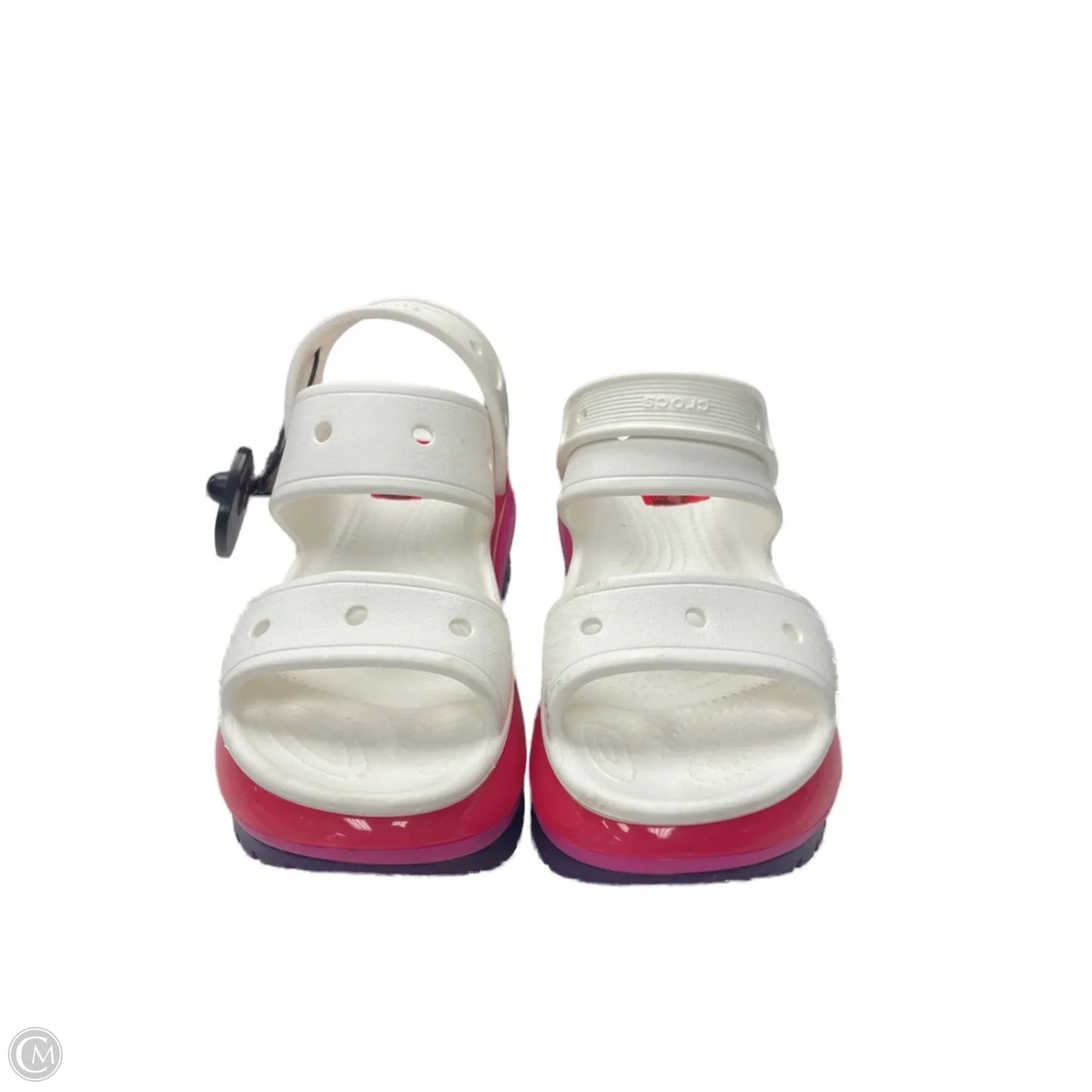 Sandals Flats By Crocs In Multi-colored, Size: 8