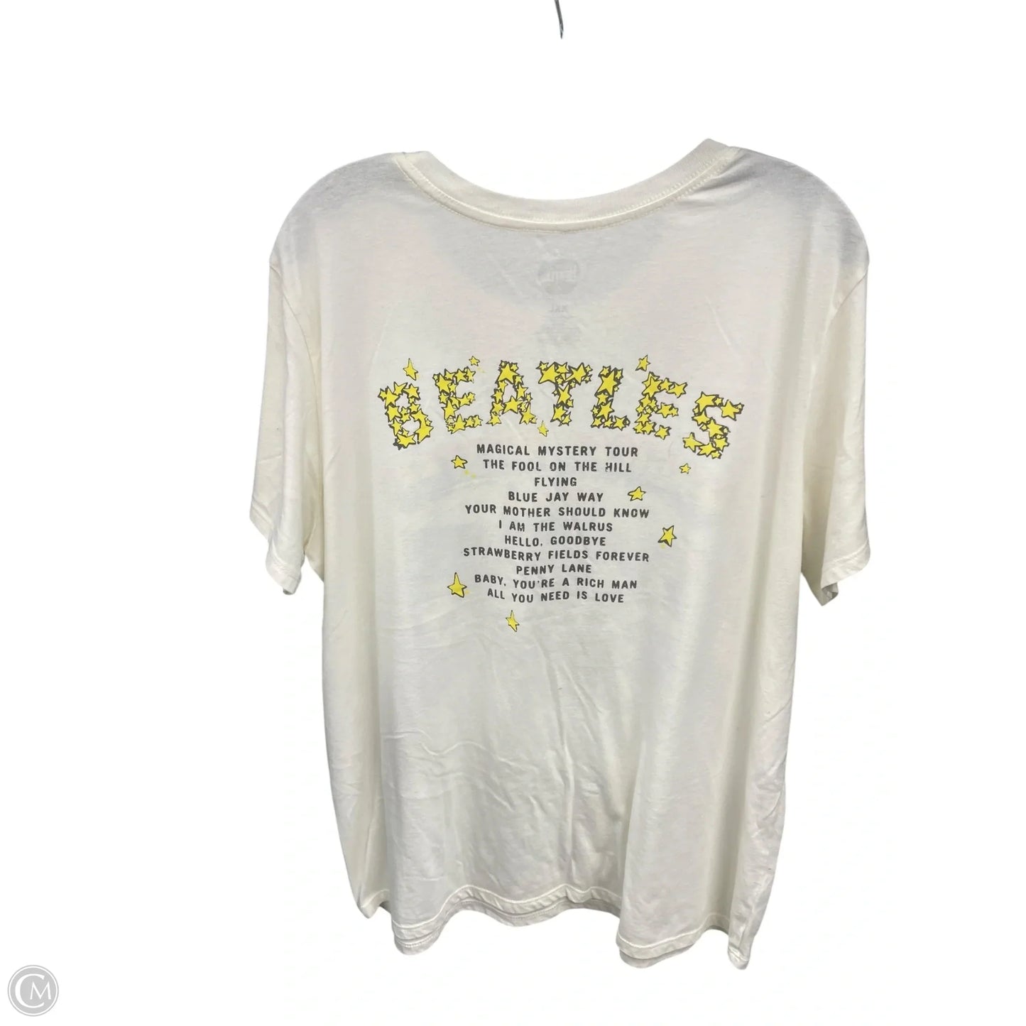 Top Short Sleeve By Clothes Mentor In Cream, Size: 2x