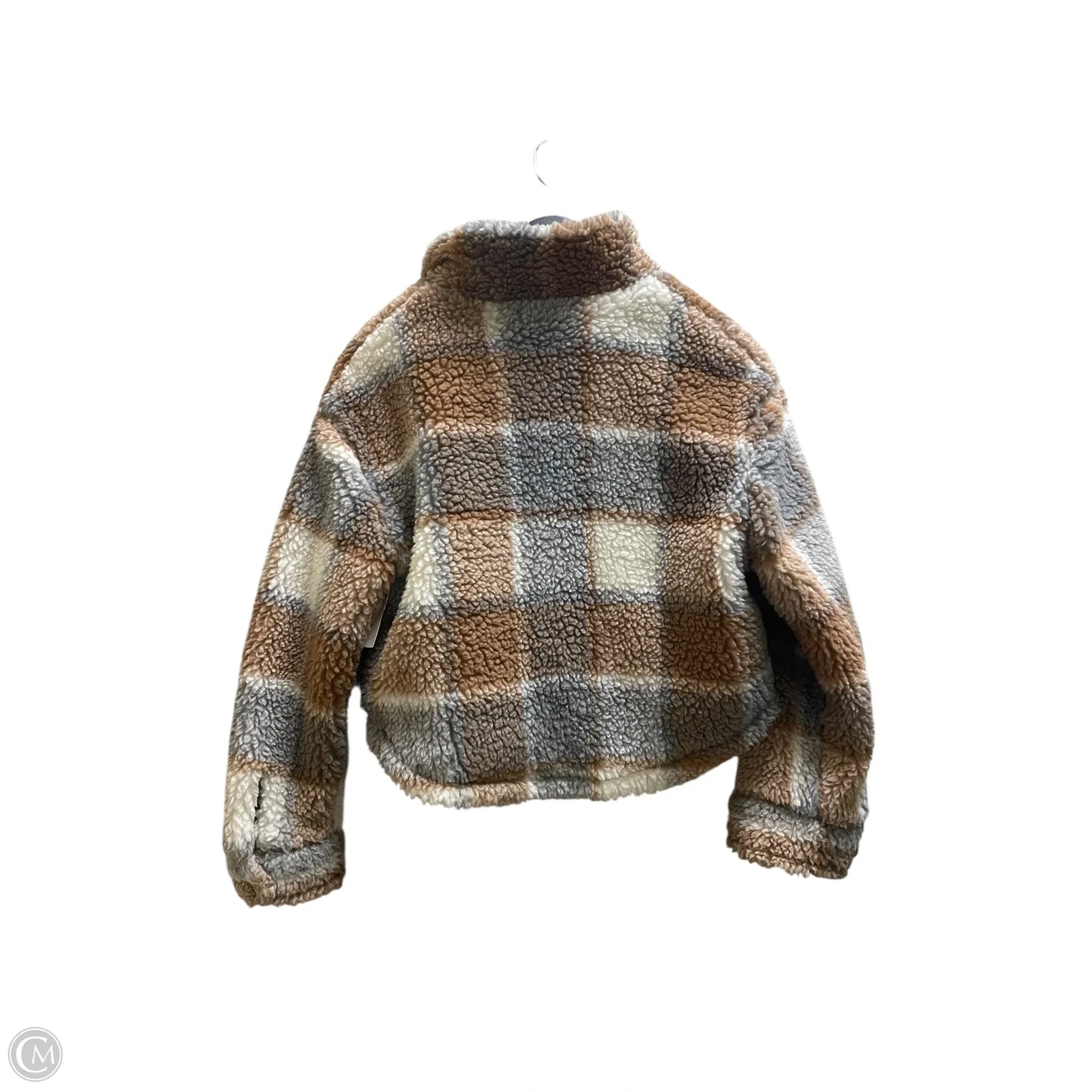Jacket Faux Fur & Sherpa By Zara In Plaid Pattern, Size: M