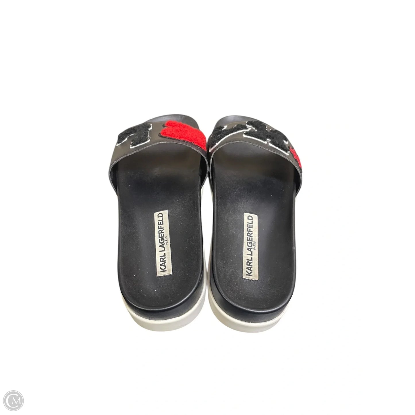 Sandals Designer By Karl Lagerfeld In Black, Size: 7