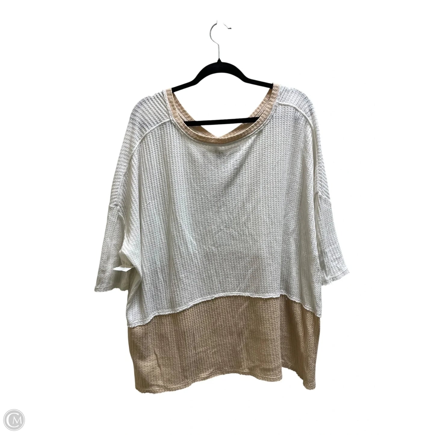 Top Short Sleeve By We The Free In Tan & White, Size: S