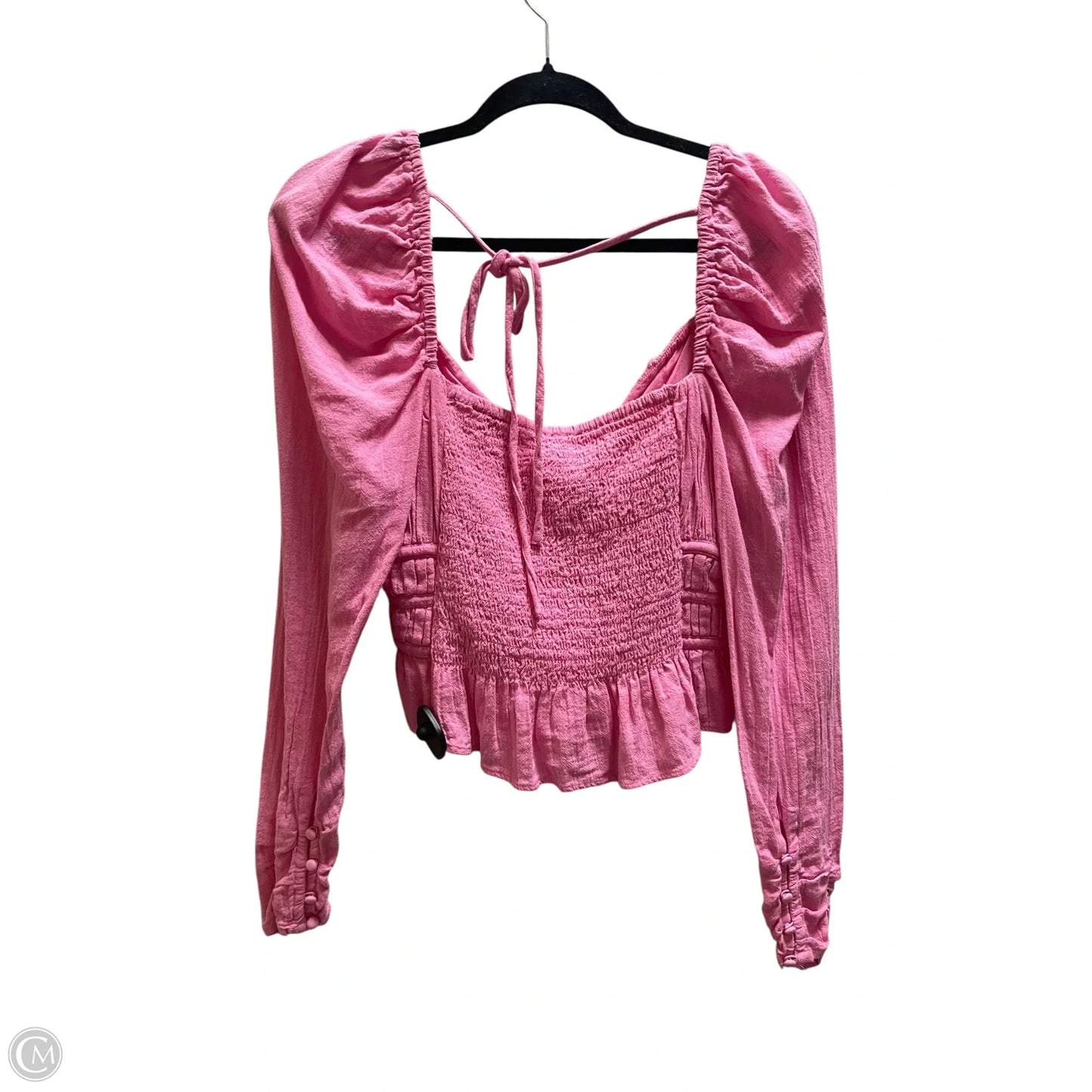 Top Long Sleeve By Free People In Pink, Size: L