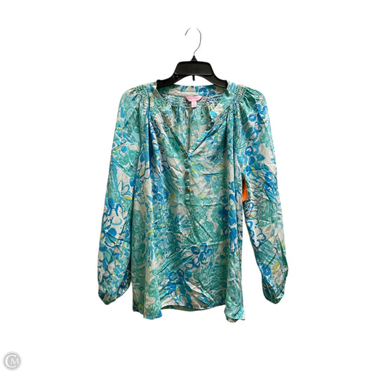 Top Long Sleeve Designer By Lilly Pulitzer In Blue, Size: Xl