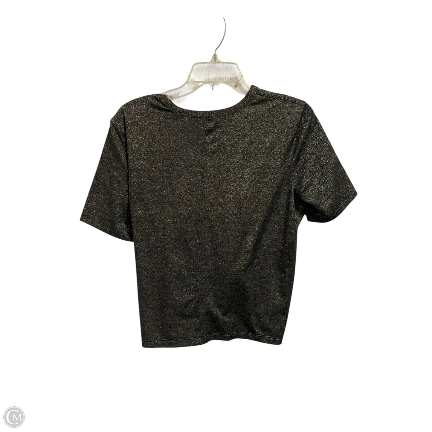 Athletic Top Short Sleeve By Lululemon In Black & Gold, Size: 4