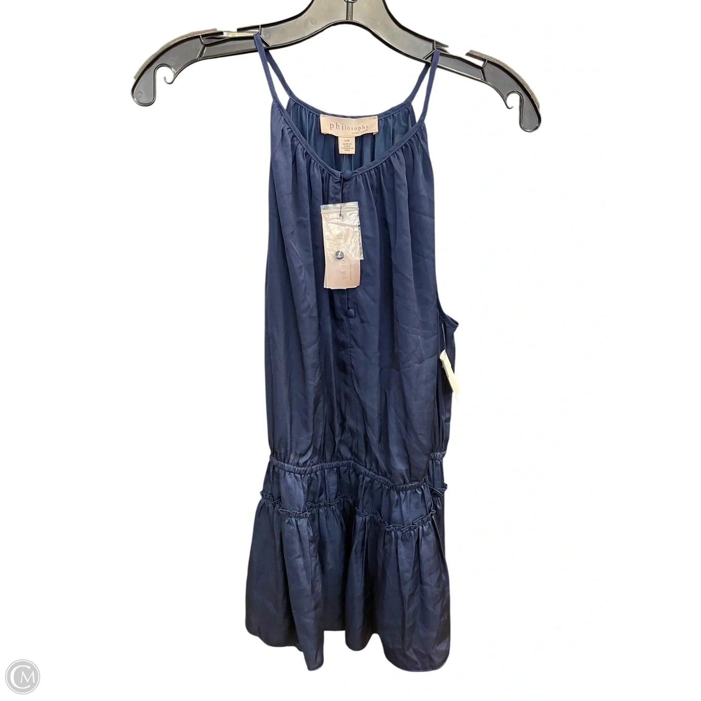 Top Sleeveless By Philosophy In Navy, Size: L