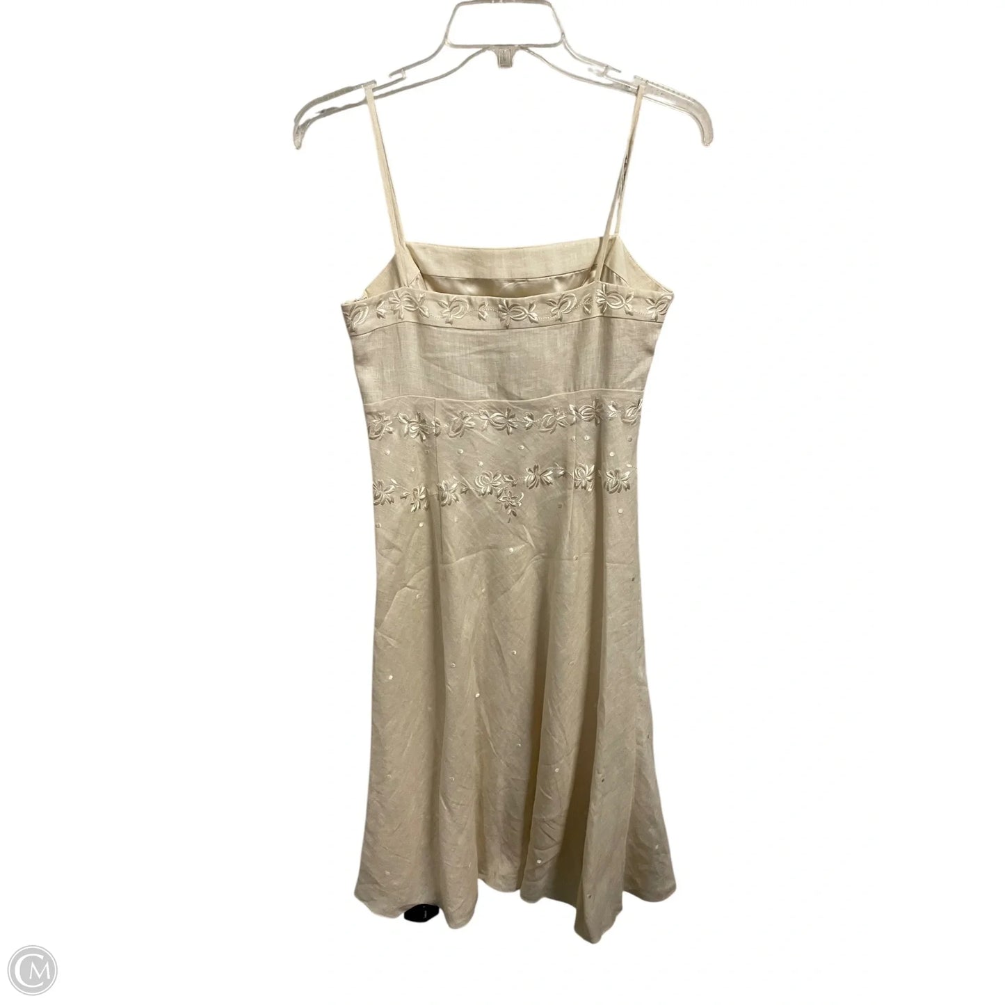Dress Casual Midi By Ann Taylor In Cream, Size: Xs