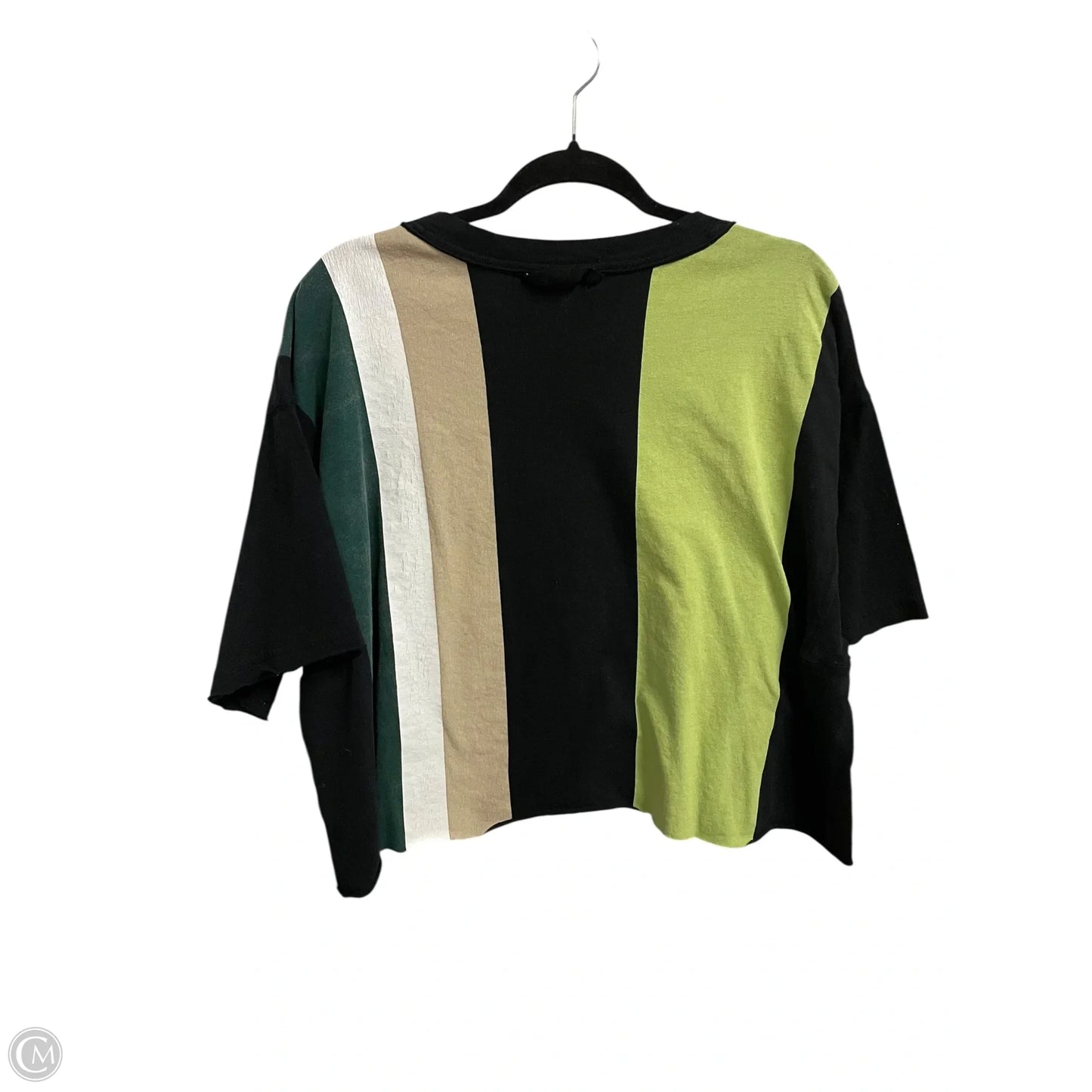 Top Short Sleeve Basic By Free People In Black & Green, Size: M