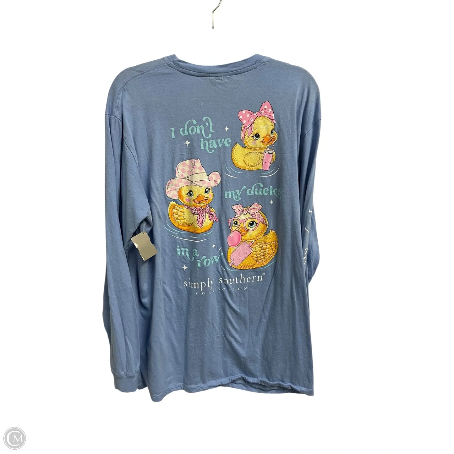 Top Long Sleeve Basic By Simply Southern In Blue, Size: Xl