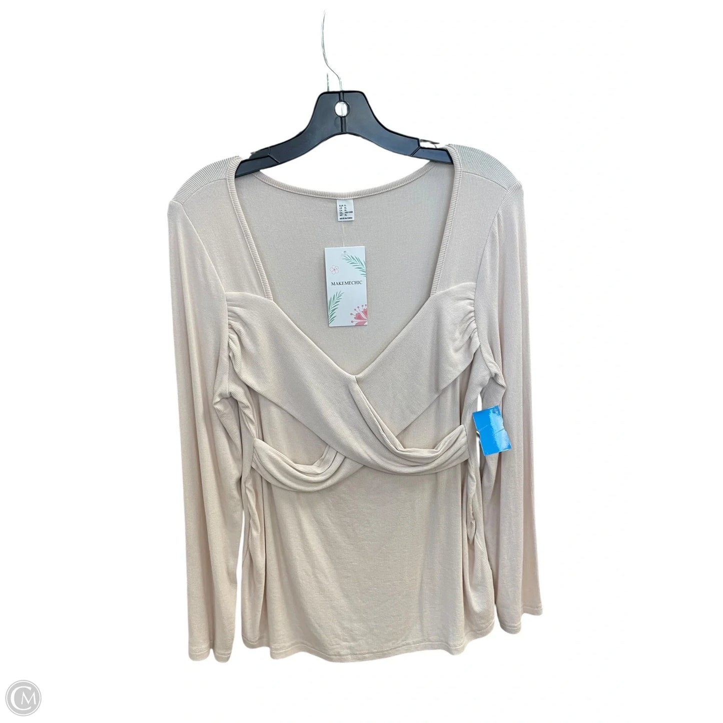 Top Long Sleeve By Clothes Mentor In Beige, Size: Xl