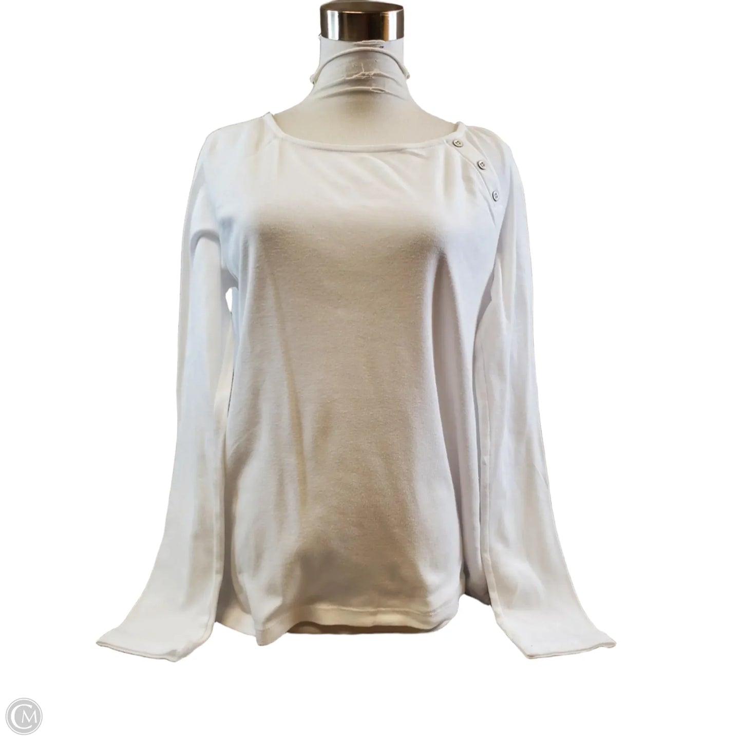 Top Long Sleeve Basic By Gap In White, Size: L