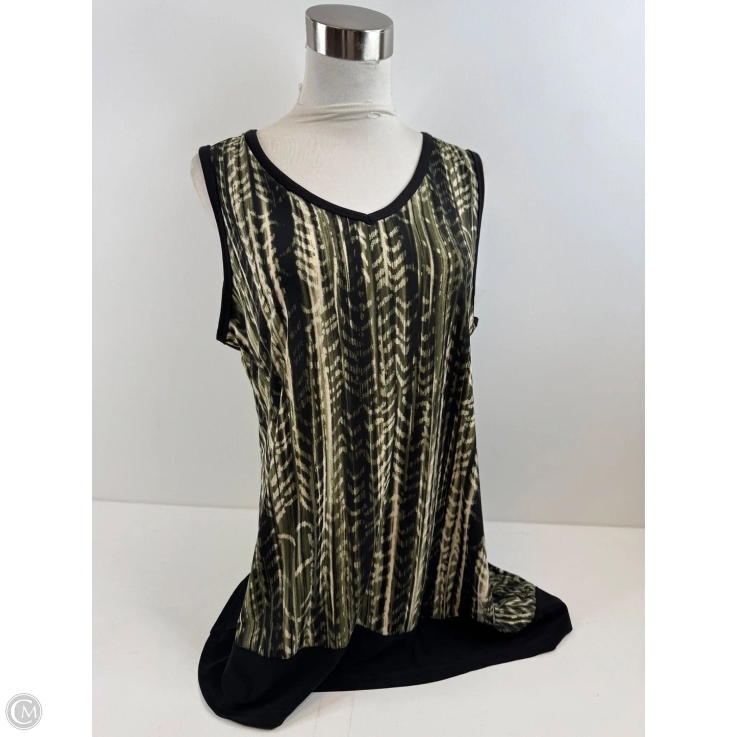 Top Sleeveless By Christopher And Banks In Black & Green, Size: M