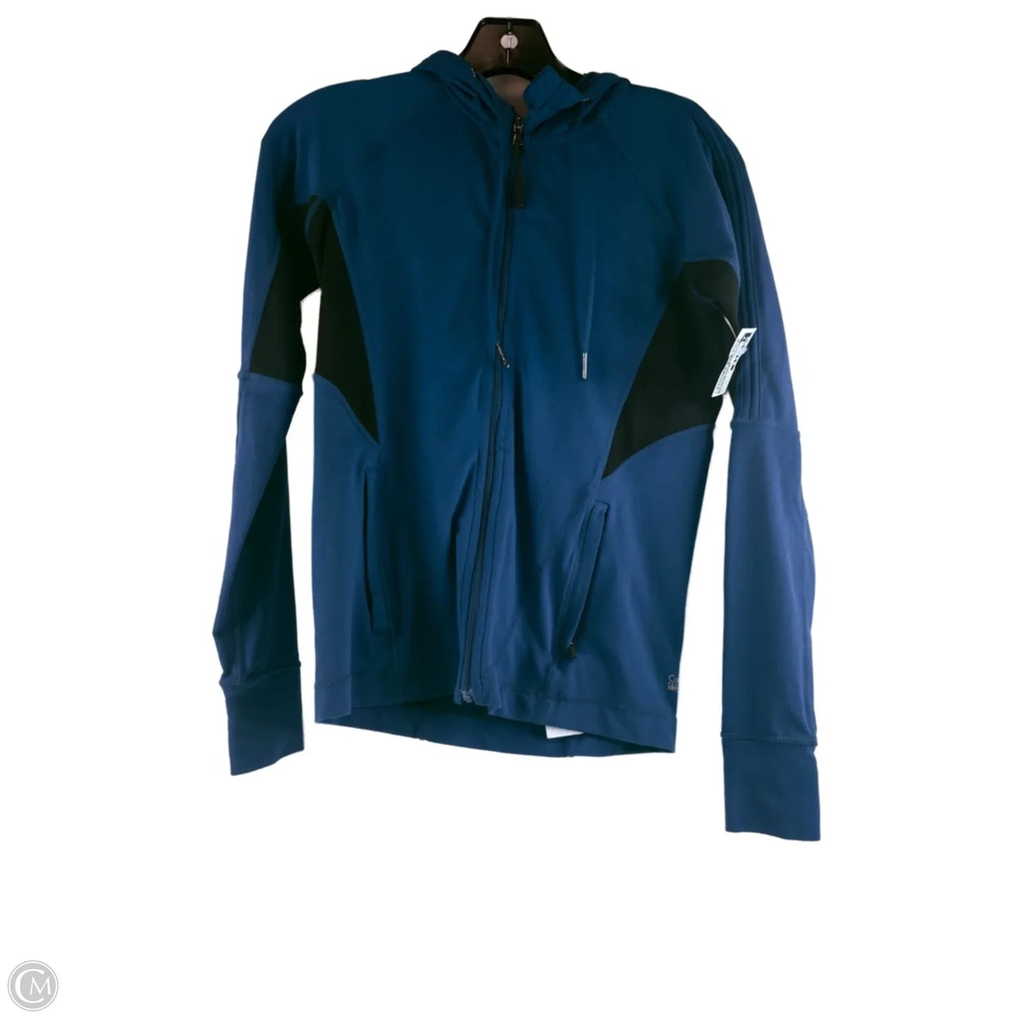 Athletic Jacket By Calvin Klein Performance In Black & Blue, Size: Xs