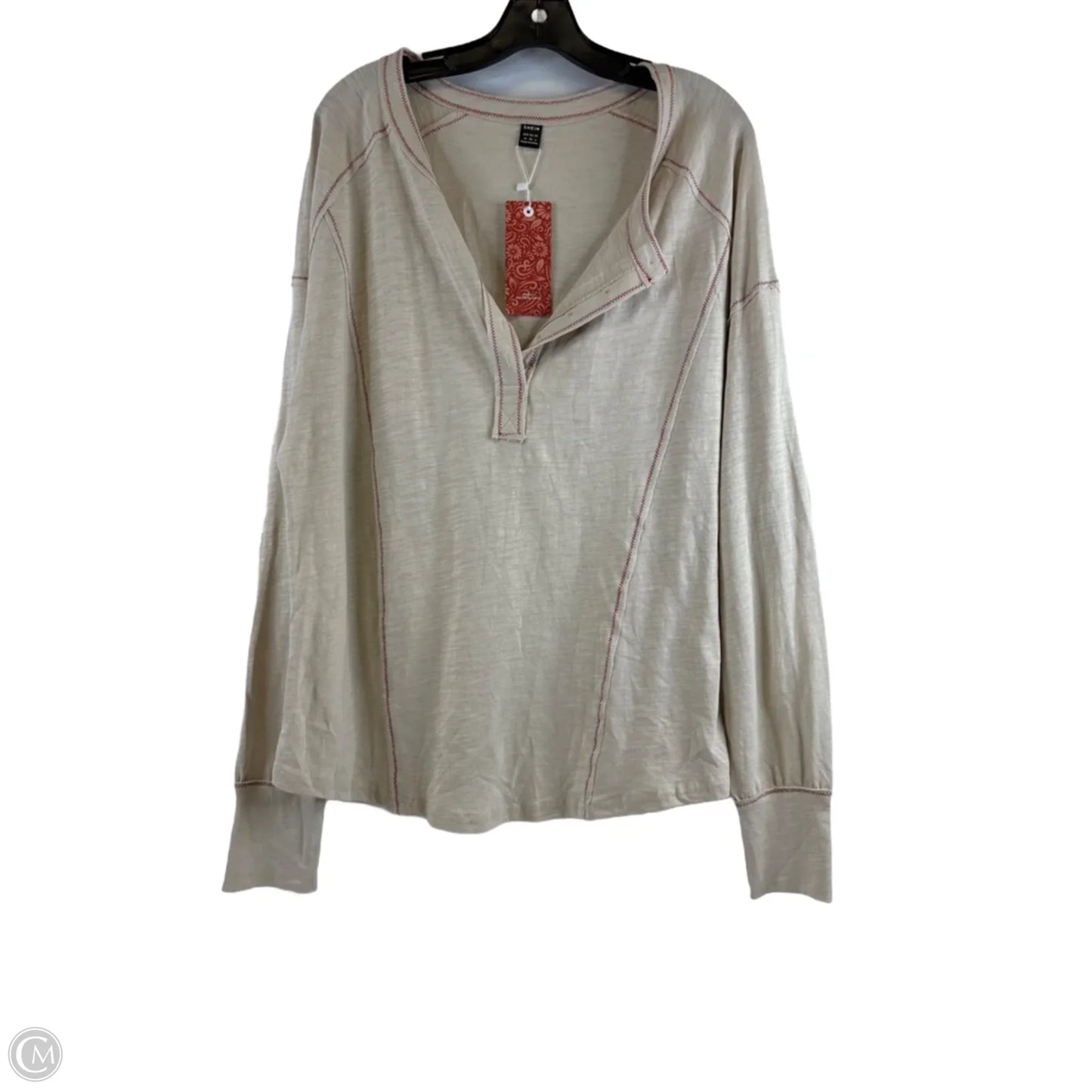 Top Long Sleeve By Shein In Beige, Size: M