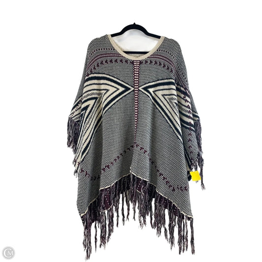 Poncho By La Hearts In Black & Cream, Size: Osfm