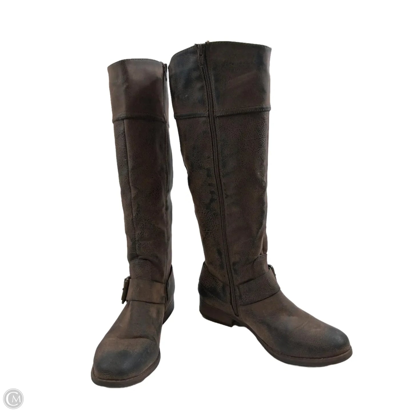 Boots Mid-calf Flats By Ruff Hewn In Brown, Size: 9