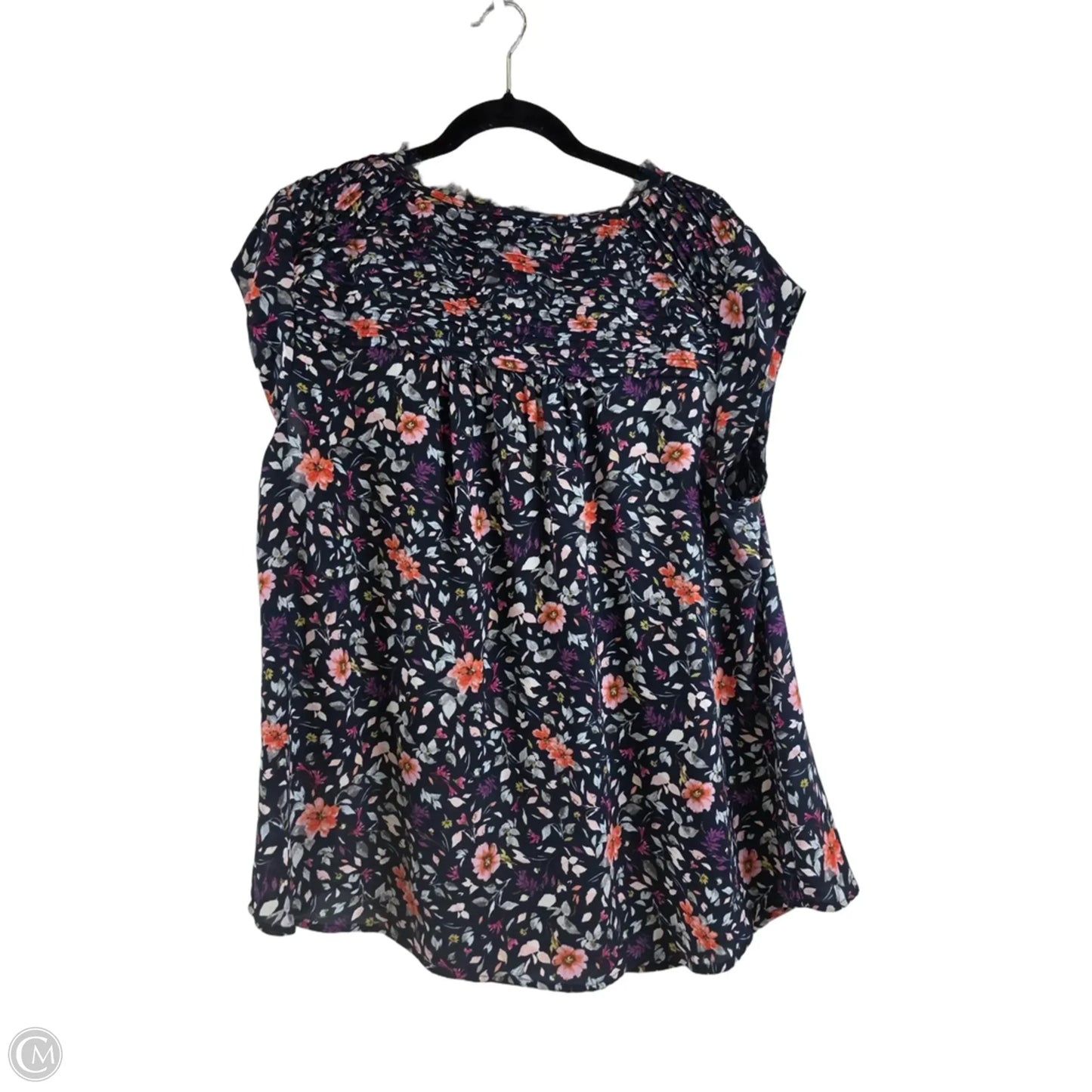 Top Short Sleeve By Daniel Rainn In Blue Denim, Size: 1x