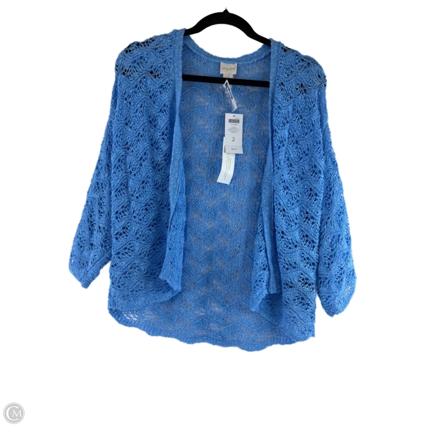Sweater Cardigan By Chicos In Blue, Size: L