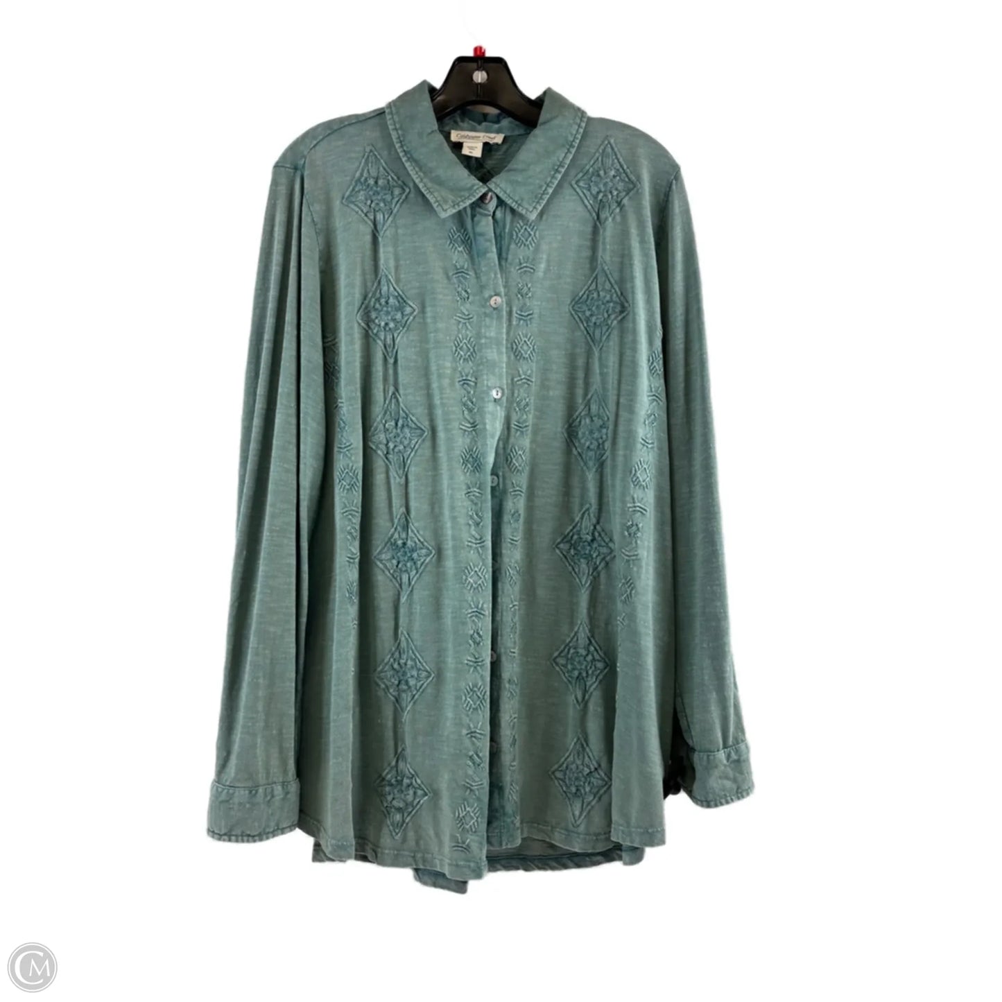 Top Long Sleeve By Coldwater Creek In Green, Size: Xl