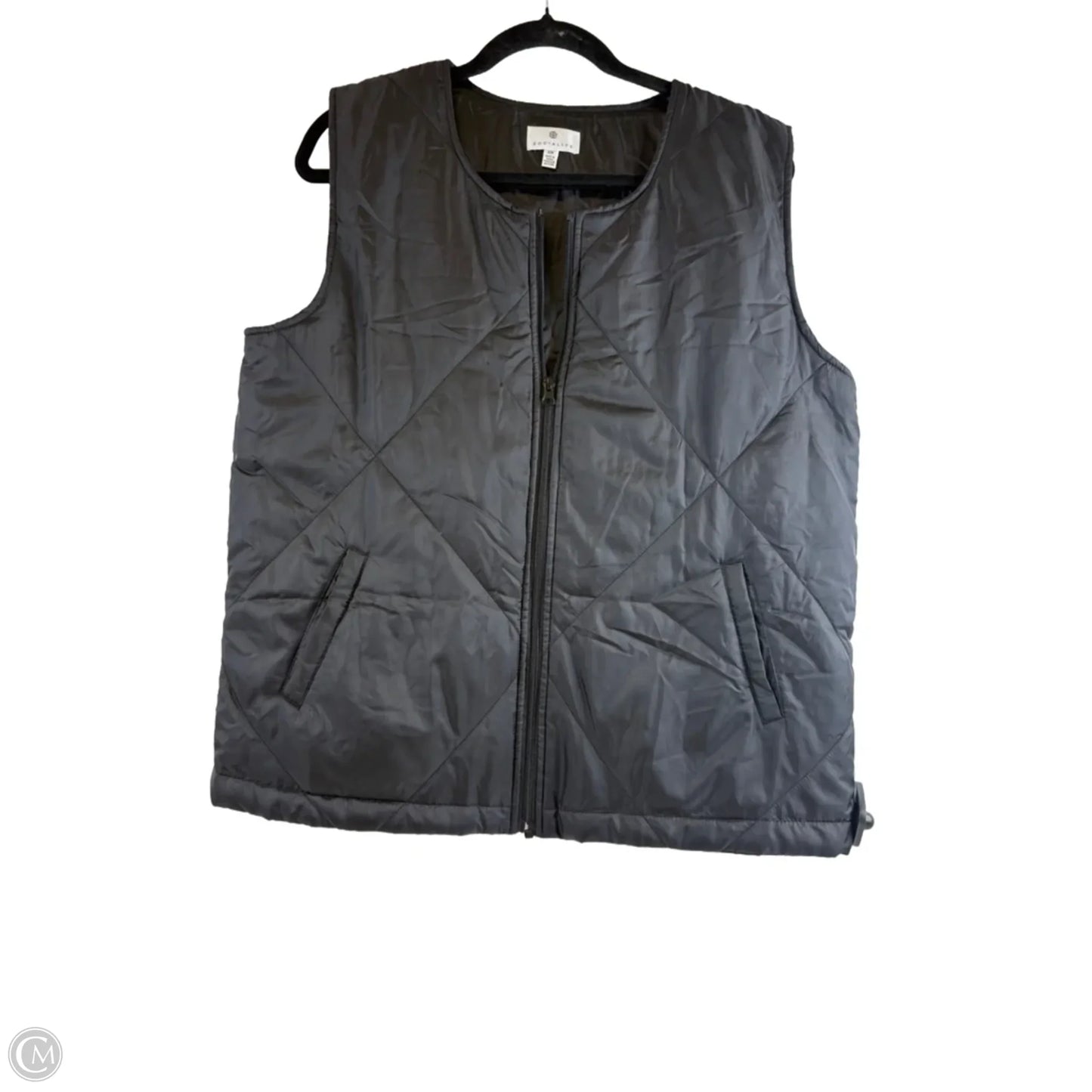 Vest Puffer & Quilted By Socialite In Black, Size: M