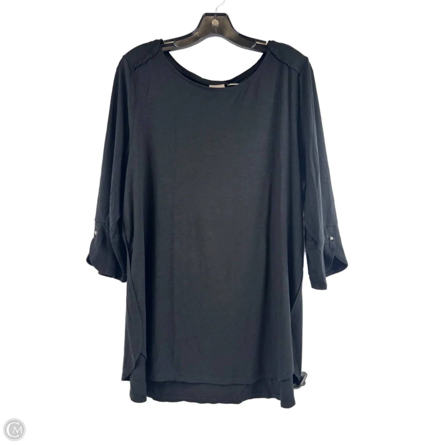 Top 3/4 Sleeve By Chicos In Black, Size: Xl