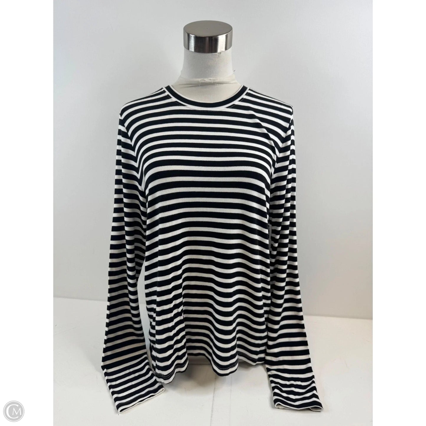 Top Long Sleeve Basic By A New Day In Striped Pattern, Size: M