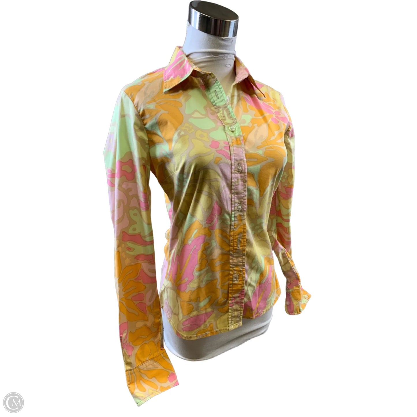 Top Long Sleeve By H&m In Orange & Pink, Size: S