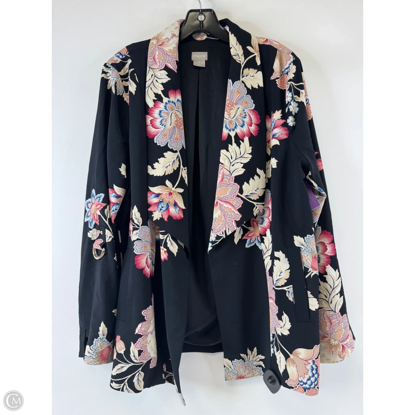 Blazer By Chicos In Black & Red, Size: L