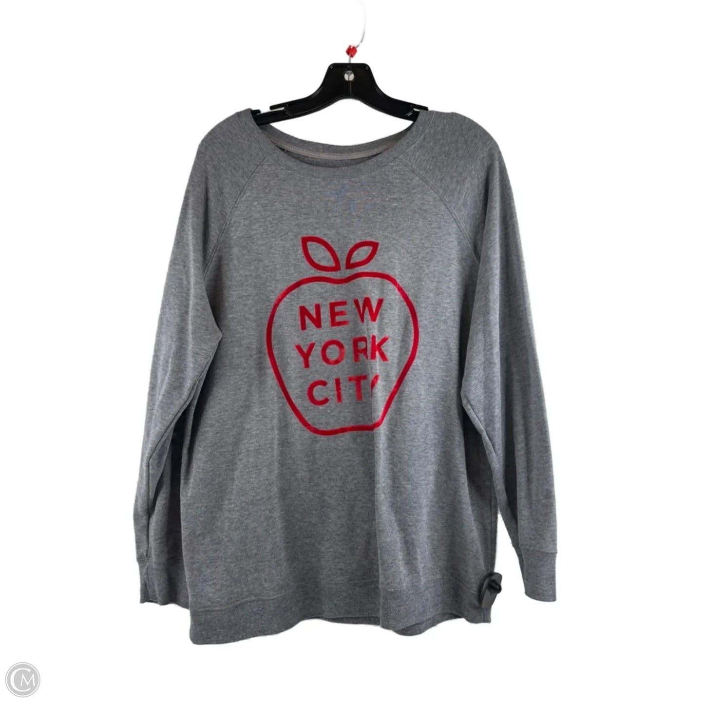 Top Long Sleeve By Old Navy In Grey & Red, Size: L