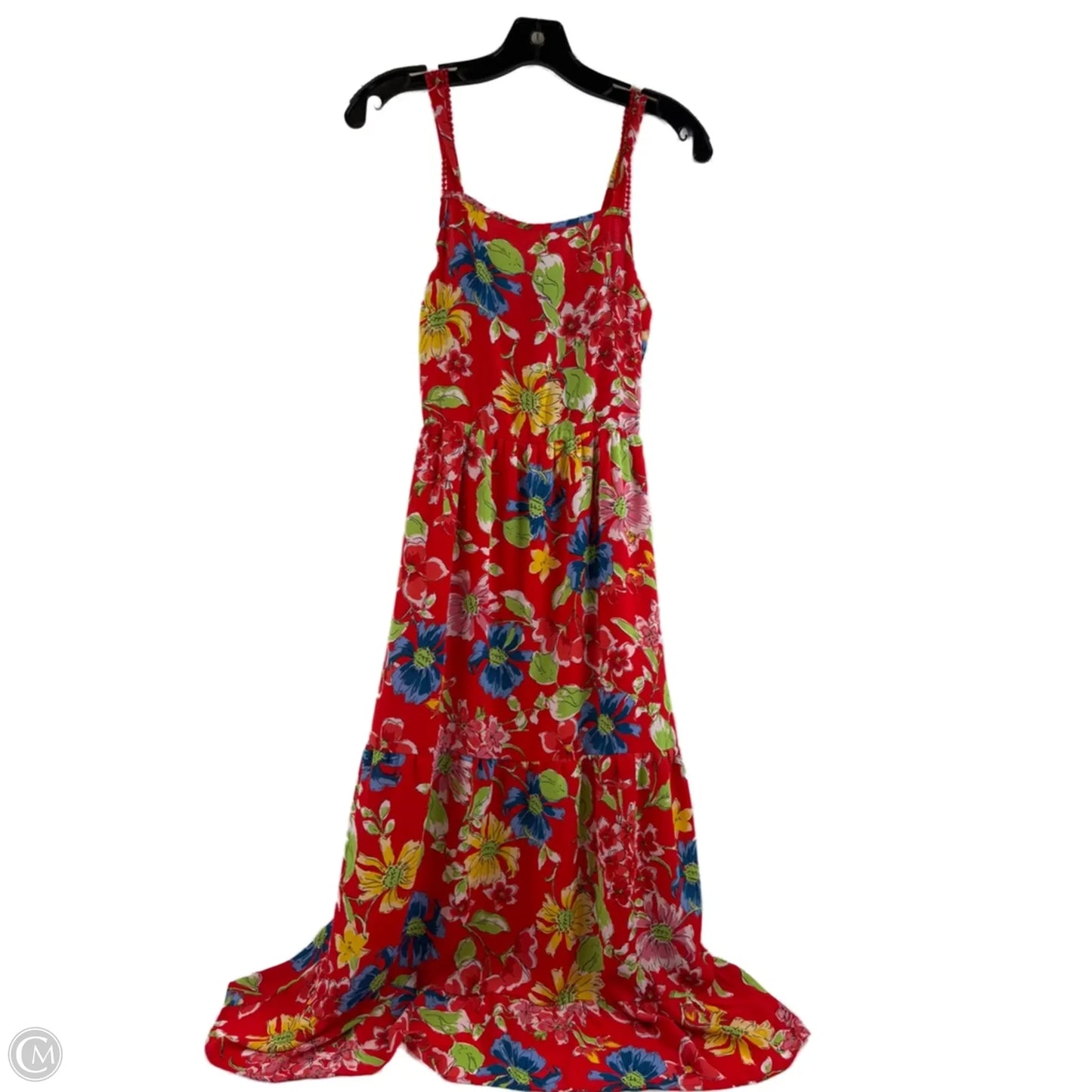 Dress Casual Midi By Jessica Simpson In Green & Red, Size: S