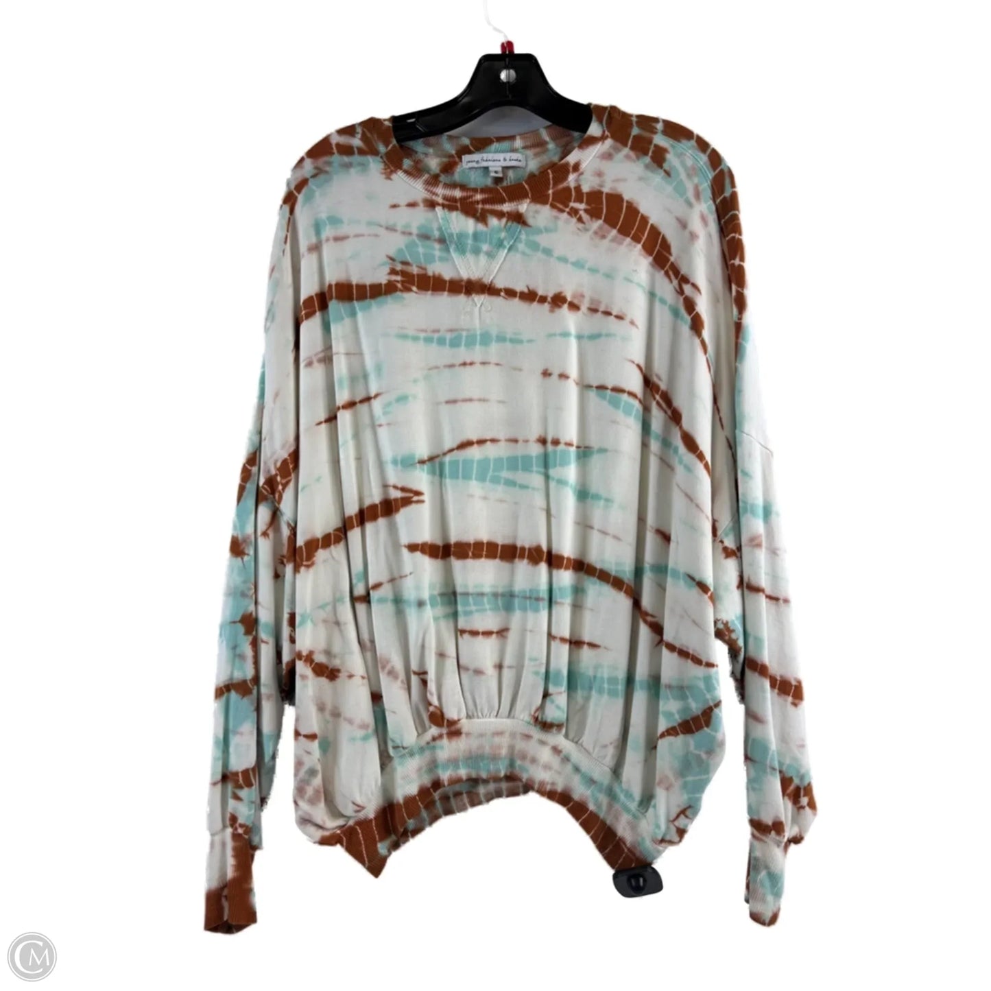 Top Long Sleeve By Young Fabulous & Broke In Blue & White, Size: S