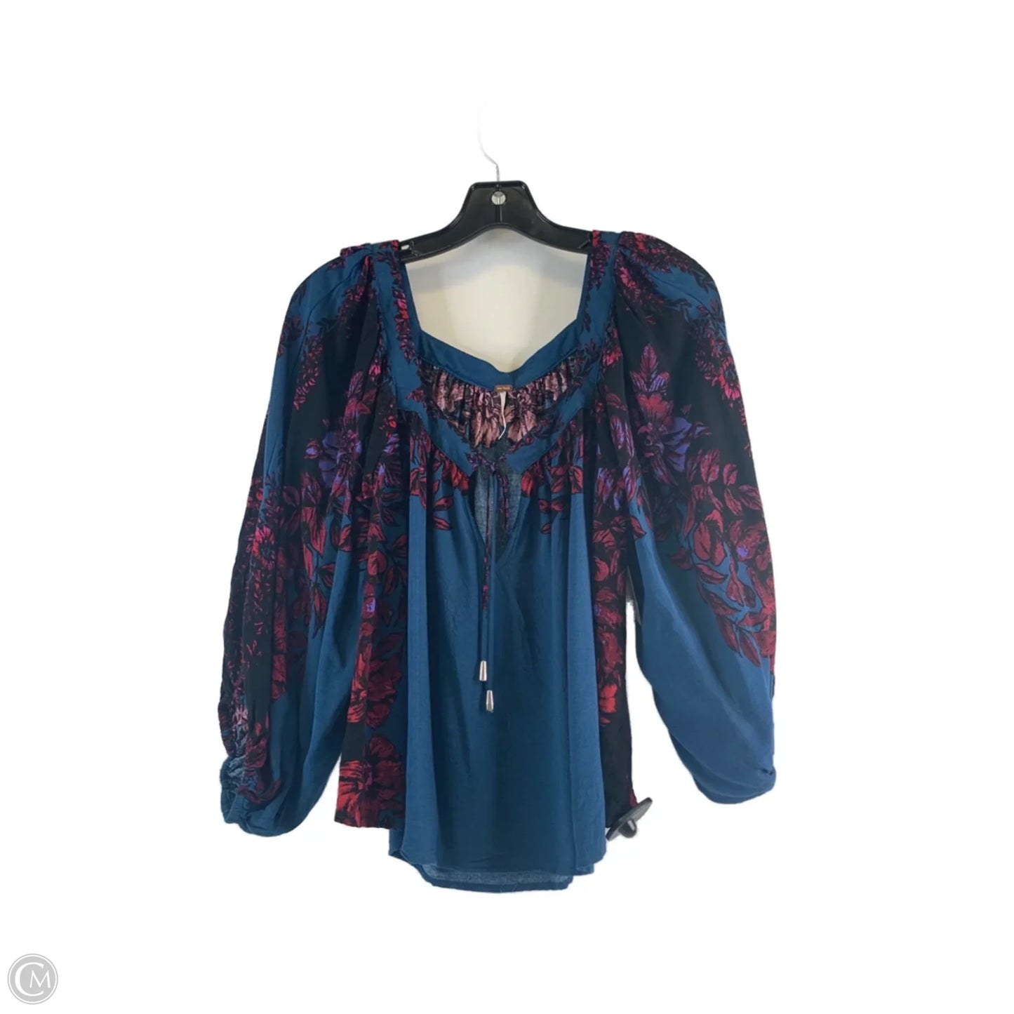 Top Long Sleeve By Free People In Blue & Red, Size: S