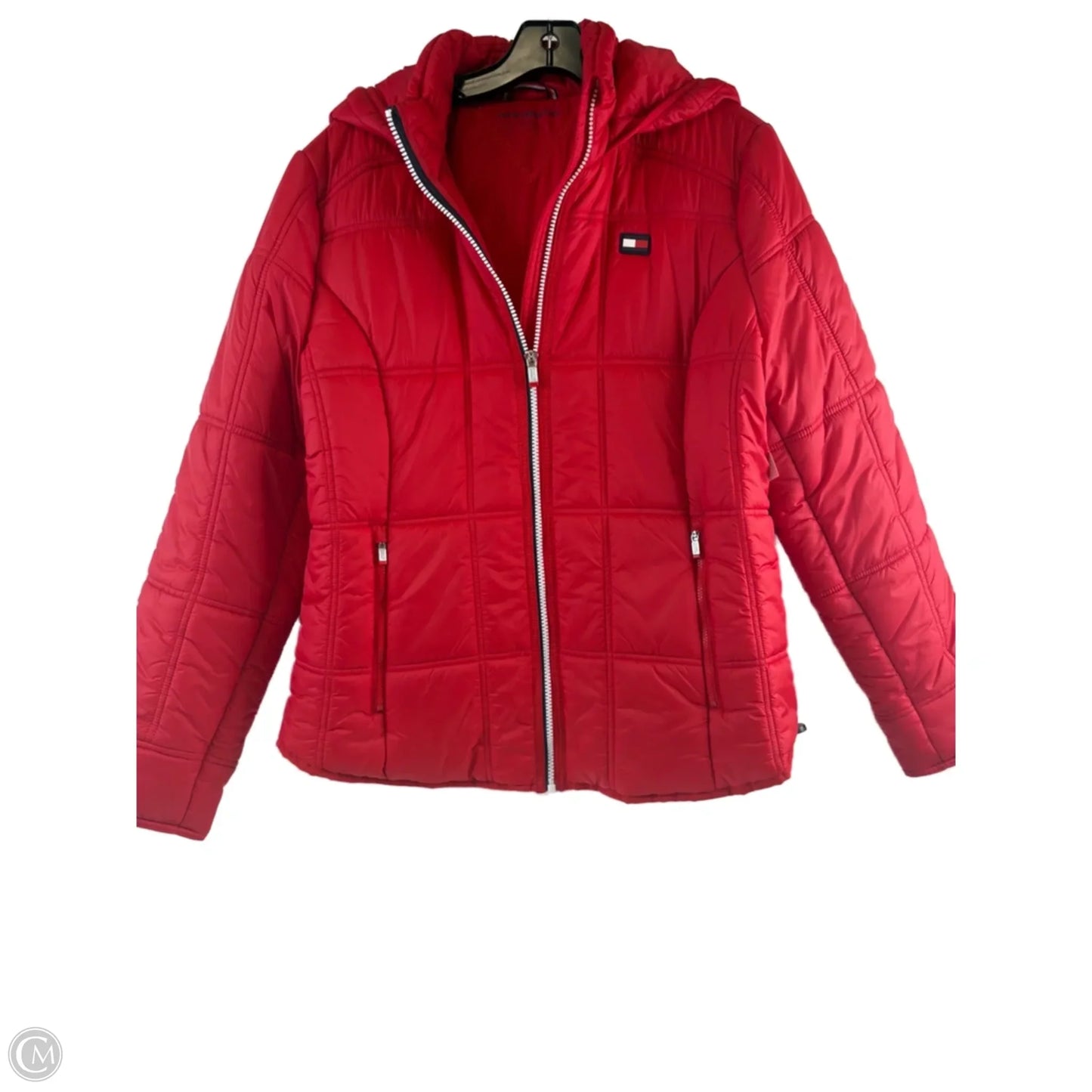 Jacket Puffer & Quilted By Tommy Hilfiger In Red, Size: L