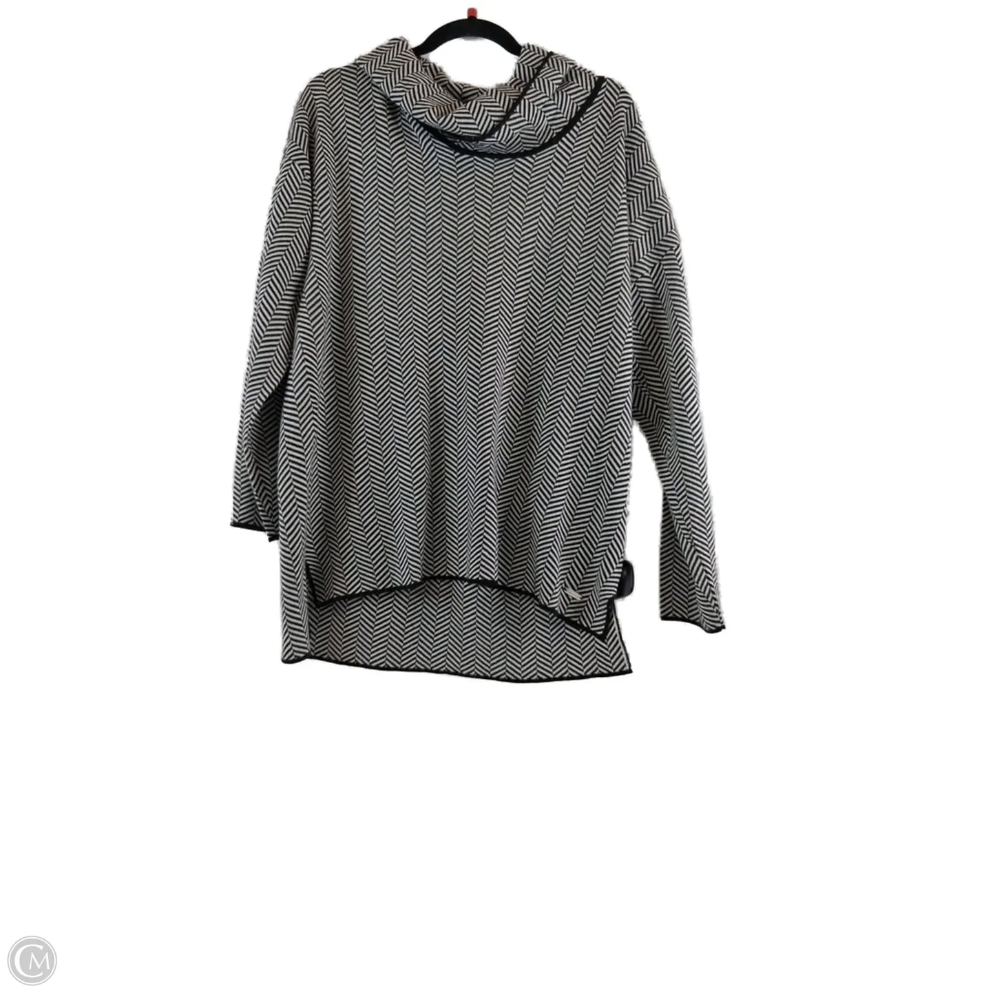 Sweater By Calvin Klein In Black & White, Size: L