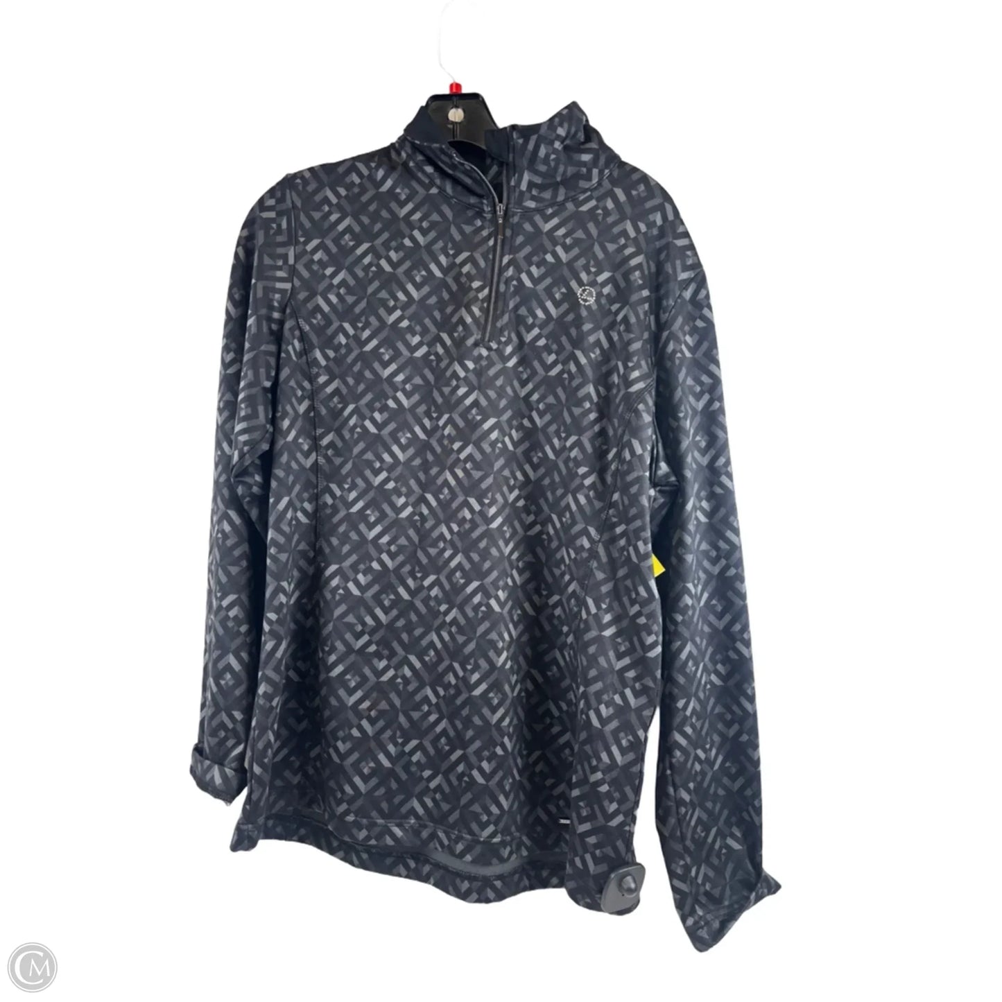 Athletic Top Long Sleeve Collar By Clothes Mentor In Black & Silver, Size: Xl